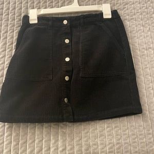 black button up zara skirt